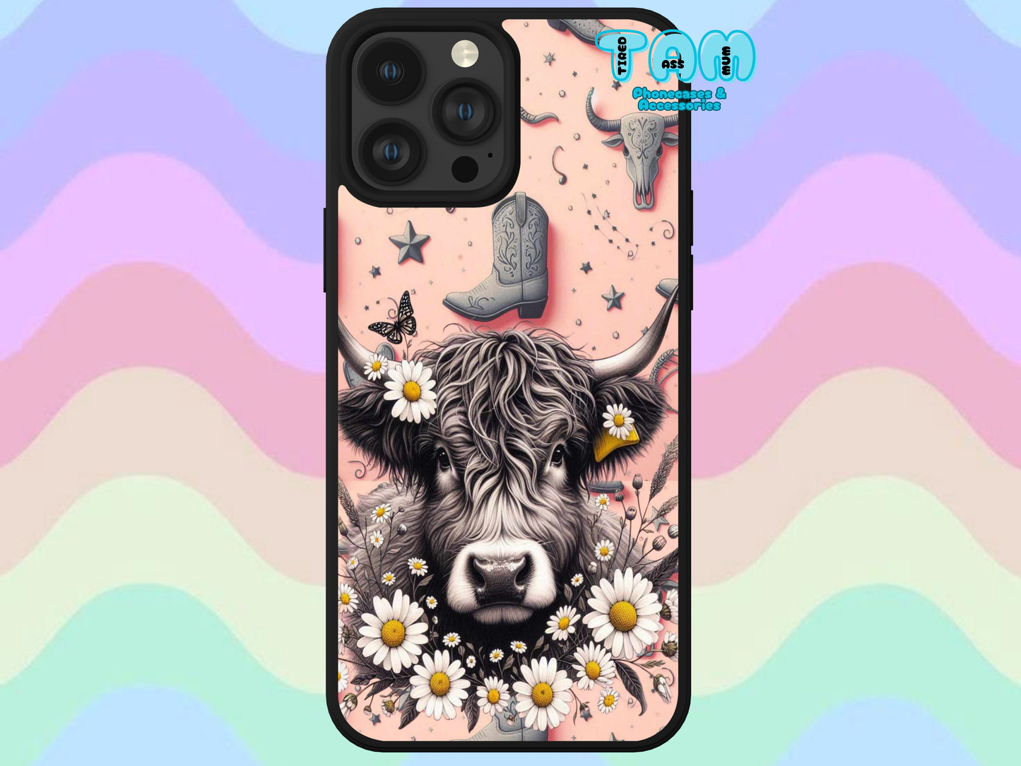 Pink Highlander with Daisy's Phone Case